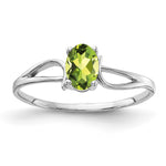 14k White Gold 6x Oval Peridot ring