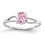 14k White Gold 6x Oval Pink Tourmaline Ring