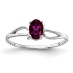 14k White Gold 6x Oval Rhodolite Garnet ring