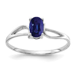 14k White Gold 6x Oval Blue Sapphire Ring