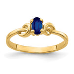14k 5x Oval Blue Sapphire Knot Ring