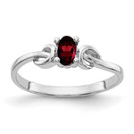 14k White Gold 5x Oval Garnet ring