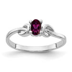14k White Gold 5x Oval Rhodolite Garnet ring