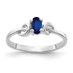 14k White Gold 5x Oval Sapphire ring