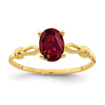 14k 7x Oval Lab-Created Ruby Ring