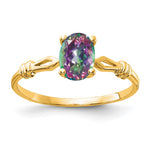 14k 7x Oval Mystic Fire Topaz Ring