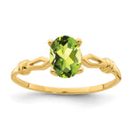 14k 7x Oval Peridot Ring
