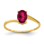 14k 7x Oval Created Ruby ring