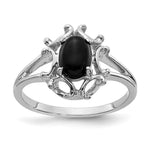 14k White Gold 7x Oval Onyx Ring