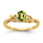14k 6x Oval Peridot A Diamond ring