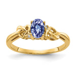 14k 6x Oval Tanzanite and AAA Diamond Ring