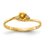 14k Citrine A Diamond ring
