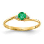 14k Emerald AA Diamond ring