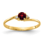 14k Garnet AA Diamond ring