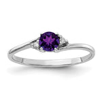 14k White Gold Amethyst A Diamond ring