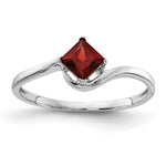 14k White Gold Princess Cut Garnet ring
