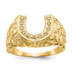 IB Goodman 14k 1/20 carat A Diamond Mens Horseshoe Nugget Ring