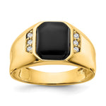 IB Goodman 14k 10x Octagon Onyx and 1/15 carat AA Diamond Mens Ring