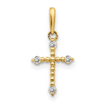 14k CZ Cross Childrens Pendant