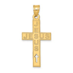 14K Laser Cut JESUS Cross Charm