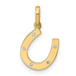 14k CZ Horseshoe Pendant