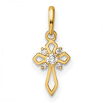 14k Fancy CZ Cross Pendant
