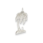 14k White Polished Open-Backed Palm Tree Charm