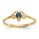 14k Round Lab Created Alexandrite Birthstone Heart Ring