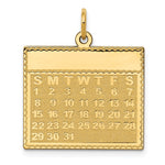 14k Sunday the First Day Engravable Calendar Pendant