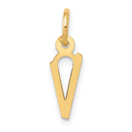 14k Small Slanted Block Letter V Initial Charm
