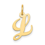 14K Small Fancy Script Letter L Initial Charm