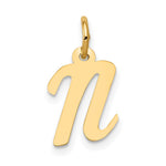 14k Small Script Letter N Initial Charm