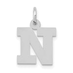 14KW Small Block Letter N Initial Charm