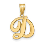 14KY Script Letter D Initial Pendant