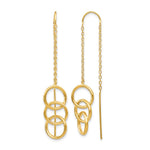 14k Triple Circle and Chain Threader Earrings