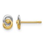 14k and White Rhodium Intertwined Love Knot Post Earrings