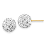14k Disco Ball Crystal Stud Earrings