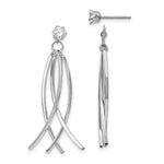14k White Gold Curved Dangles with CZ Stud Earring Jackets
