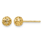 14K Fancy Pierced Ball Post Earrings