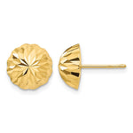 14k Polished Diamond-cut Half Ball Post Earrings