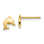 14k Polished Mini Dolphin Post Earrings
