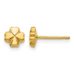 14k Small Polished 4-Leaf Clover Post Earrings
