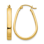 14k 3.5x Polished Oval Tube Hoop Earrings