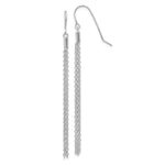14k White Gold Diamond-cut Chain Shepherd Hook Earrings