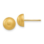 14k Hollow Satin Half Ball Post Earrings