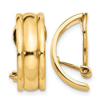 14k 7x Polished Half Hoop Omega Back Non-pierced Earrings