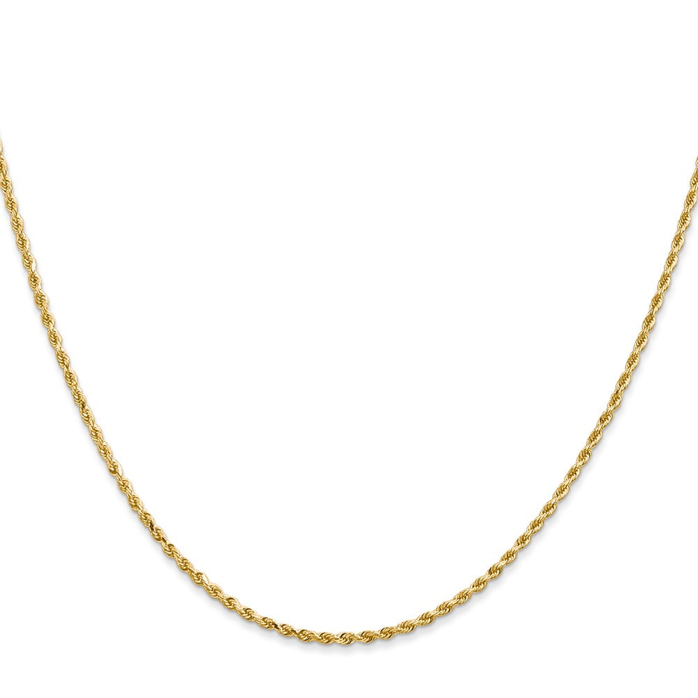 14K 30 inch 1.5mm Diamond-cut Rope with Lobster Clasp Chain