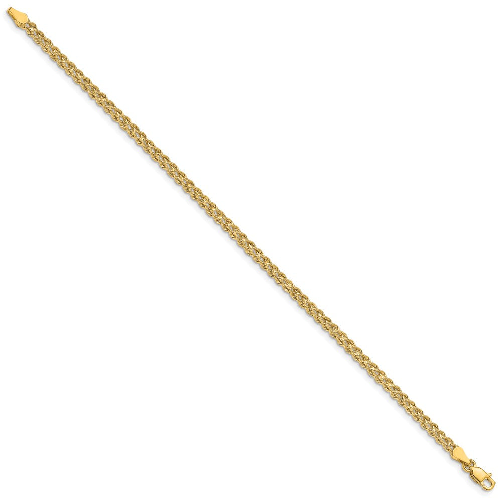 14k Wide Double Strand Rope Bracelet