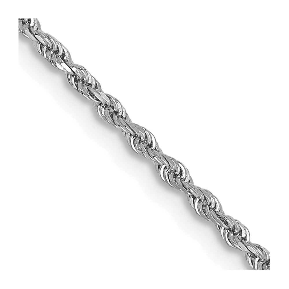 14K White Gold Diamond-cut Rope with Lobster Clasp Chain