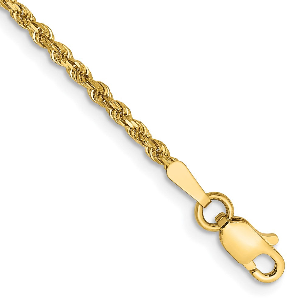 14K Diamond-cut Rope with Lobster Clasp Anklet